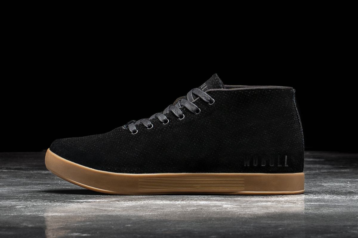 Nobull Suede Mid Women's Trainers Black | Australia (QS9206)